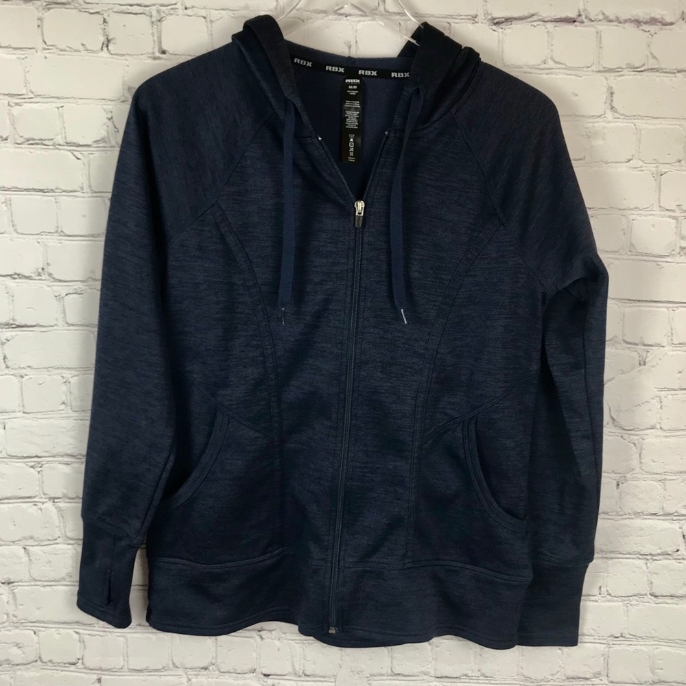 Reebok Navy Blue Sweatshirt Med + H&M Pink Athletic Tee Bundle
